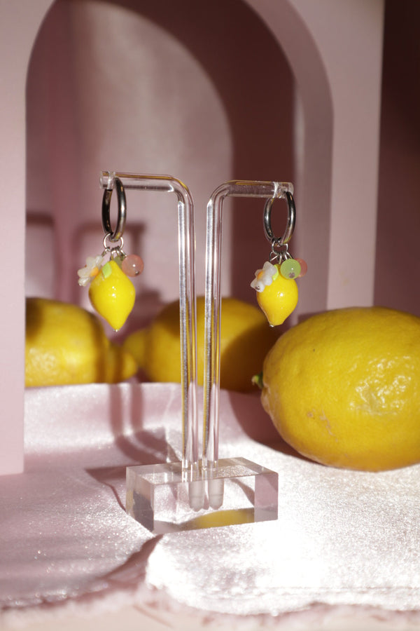 Lemon Drop Charm Hoops | Yuuka Universe