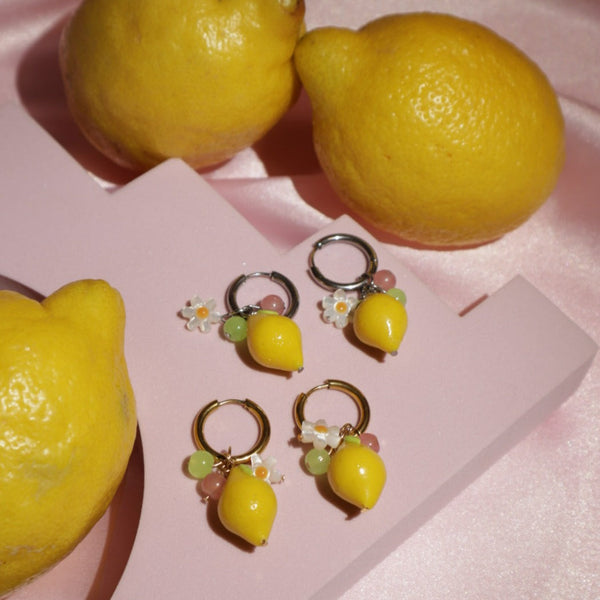 Lemon Drop Charm Hoops | Yuuka Universe