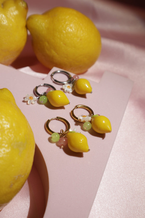 Lemon Drop Charm Hoops | Yuuka Universe