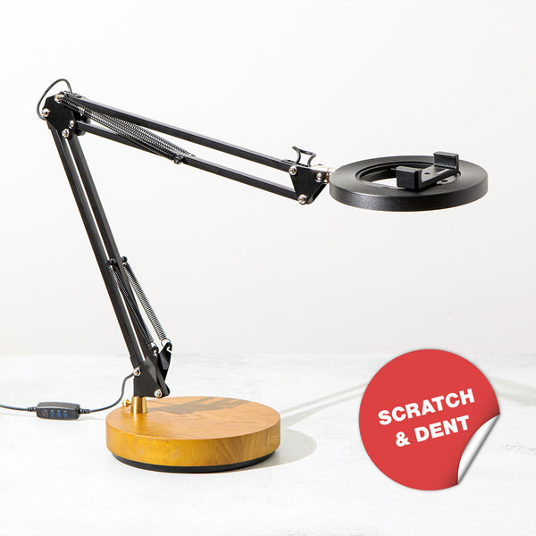 Scratch and Dent Collection - Black Canvas Lamp with Classic Wood Base